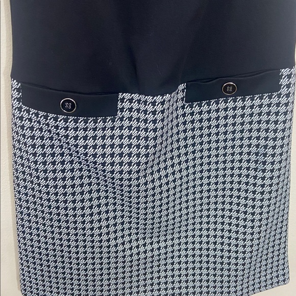 Tommy Hilfiger Women's Black White Houndstooth Plaid Mini Dress Sz 4 Fall Winter - Picture 2 of 6